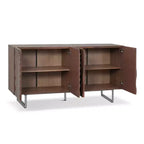 Christopher Knight Home Cheryiie Buffet moderne en bois et métal de 152 cm avec quatre portes ondulées goutte d'eau