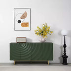 Christopher Knight Home Cheryiie Buffet moderne en bois et métal de 152 cm avec quatre portes ondulées goutte d'eau