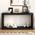 Modern Minimalist Console Table, Open Storage Entryway Table, MDF & Pine Wood Narrow Sofa Table for Living Room - ModernLuxe
