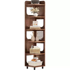 Lantine 6-Tier Corner Bookshelf, 71-Inch Rustic Tall Bookcase for Living Room, Bedroom, Office