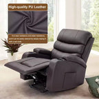 Fauteuil inclinable EROMMY avec massage et chaleur pour personnes âgées, avec 2 porte-gobelets