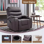 Fauteuil inclinable EROMMY avec massage et chaleur pour personnes âgées, avec 2 porte-gobelets