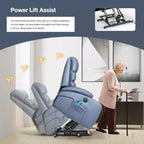 Fauteuil inclinable EROMMY avec massage et chaleur pour personnes âgées, avec 2 porte-gobelets