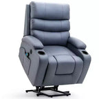 Fauteuil inclinable EROMMY avec massage et chaleur pour personnes âgées, avec 2 porte-gobelets