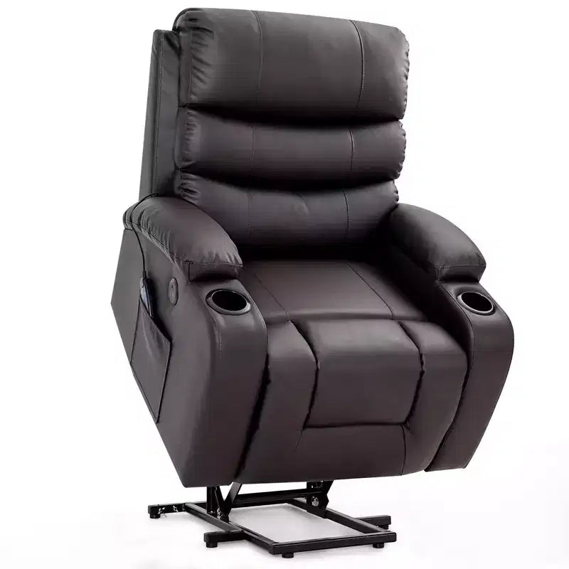 Fauteuil inclinable EROMMY avec massage et chaleur pour personnes âgées, avec 2 porte-gobelets