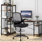 Chaise de bureau haute BestMassage avec dossier en maille respirante et soutien lombaire, noire
