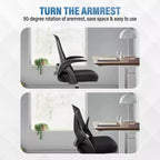 Chaise de bureau haute BestMassage avec dossier en maille respirante et soutien lombaire, noire
