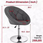 Chaise de Coiffeuse BestMassage Chaise de Maquillage Pivotante Moderne avec Hauteur Réglable Fauteuil d'Appoint