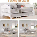 Lit de repos double avec lit gigogne - Cadre de canapé-lit élégant en métal, lit gigogne relevable, parfait pour n'importe quel espace