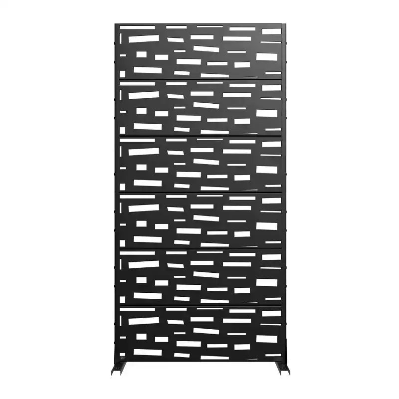72 H47W Jardinière noire en métal Dovelina avec treillis brise-vue pour patio de café, jardin et balcons