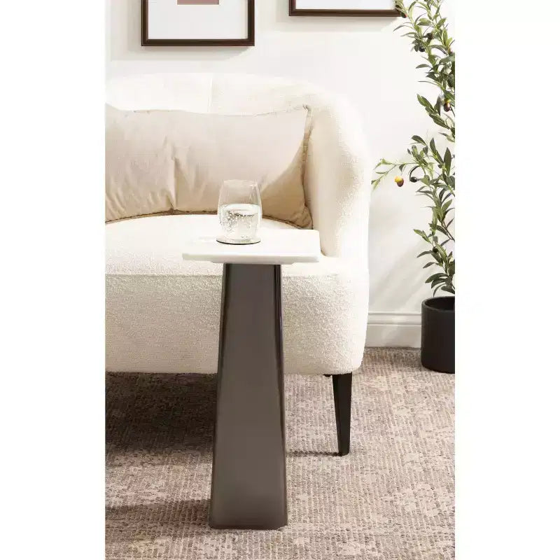 Table d'appoint carrée en marbre Kate and Laurel Quinley