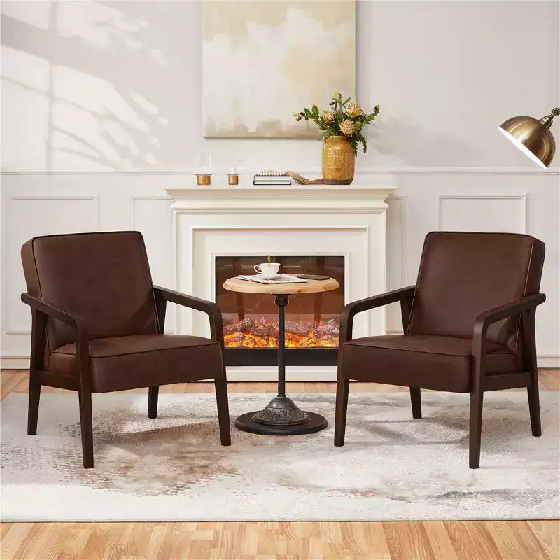 Yaheetech Lot de 2 chaises longues extra-larges en similicuir