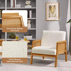 Yaheetech Lot de 2 fauteuils d'appoint rembourrés avec côtés en rotin pour Salons, Chambres