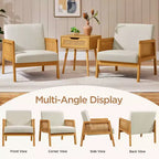 Yaheetech Lot de 2 fauteuils d'appoint rembourrés avec côtés en rotin pour Salons, Chambres