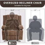 Fauteuil inclinable massant et chauffant surdimensionné avec télécommande, 3 positions réglables, porte-gobelets et soutien lombaire pour les personnes de grande taille et corpulentes.
