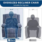 Fauteuil inclinable massant et chauffant surdimensionné avec télécommande, 3 positions réglables, porte-gobelets et soutien lombaire pour les personnes de grande taille et corpulentes.