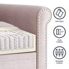 Canapé moderne 3 places en tissu de lin Mjkone avec rivets