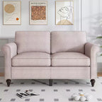 Mjkone Modern 2-Seater Sofa Couches with Solid Wood Frame and 4 Gourd Shapes Legs For Living Room
