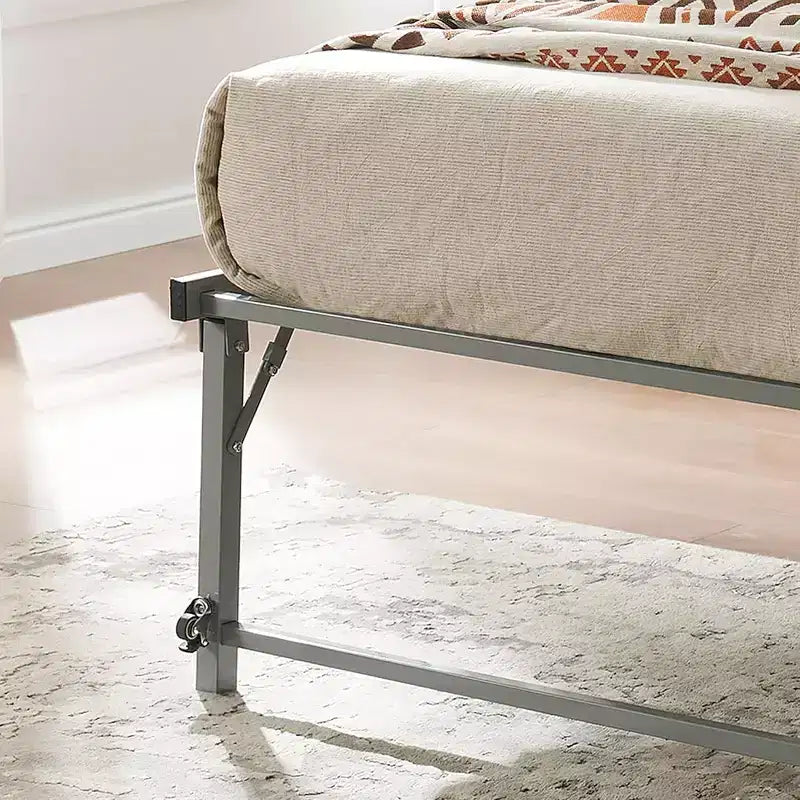 Cadre de lit gigogne escamotable en métal taille double avec roulettes de la marque Kings Brand Furniture - Solution compacte, robuste et élégante