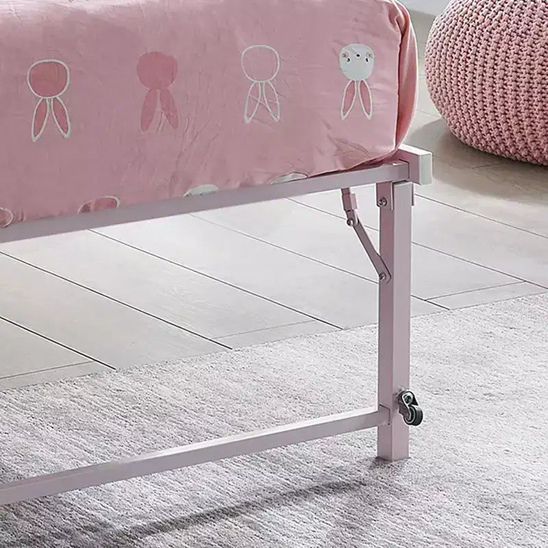 Cadre de lit gigogne escamotable en métal taille double avec roulettes de la marque Kings Brand Furniture - Solution compacte, robuste et élégante