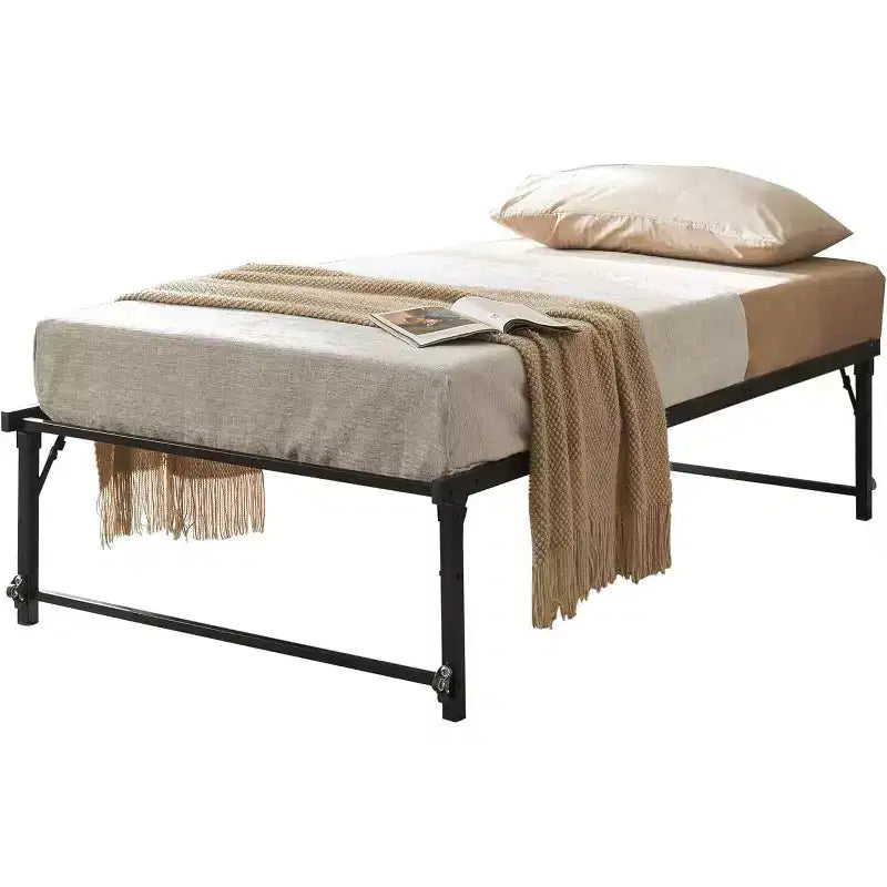 Cadre de lit gigogne escamotable en métal taille double avec roulettes de la marque Kings Brand Furniture - Solution compacte, robuste et élégante