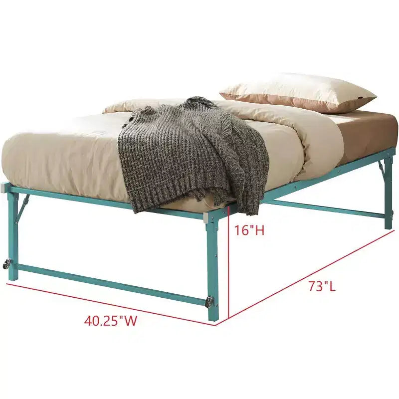 Cadre de lit gigogne escamotable en métal taille double avec roulettes de la marque Kings Brand Furniture - Solution compacte, robuste et élégante
