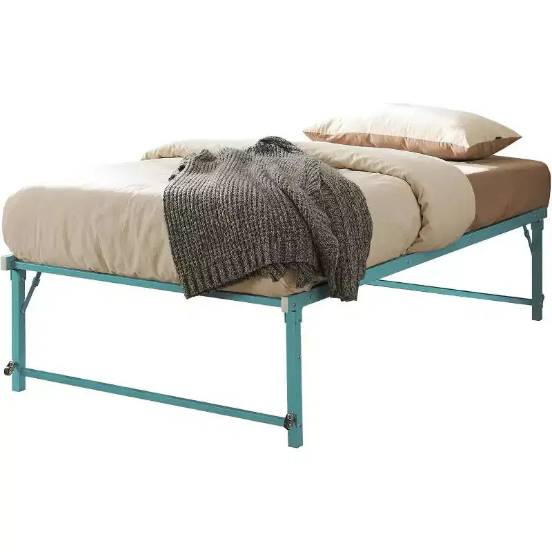 Cadre de lit gigogne escamotable en métal taille double avec roulettes de la marque Kings Brand Furniture - Solution compacte, robuste et élégante