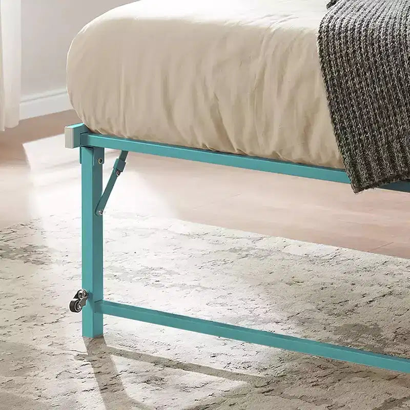 Cadre de lit gigogne escamotable en métal taille double avec roulettes de la marque Kings Brand Furniture - Solution compacte, robuste et élégante