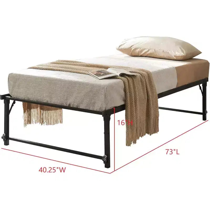 Cadre de lit gigogne escamotable en métal taille double avec roulettes de la marque Kings Brand Furniture - Solution compacte, robuste et élégante
