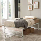 Cadre de lit gigogne escamotable en métal taille double avec roulettes de la marque Kings Brand Furniture - Solution compacte, robuste et élégante