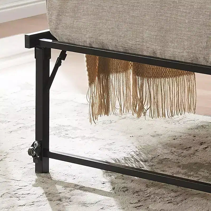 Cadre de lit gigogne escamotable en métal taille double avec roulettes de la marque Kings Brand Furniture - Solution compacte, robuste et élégante