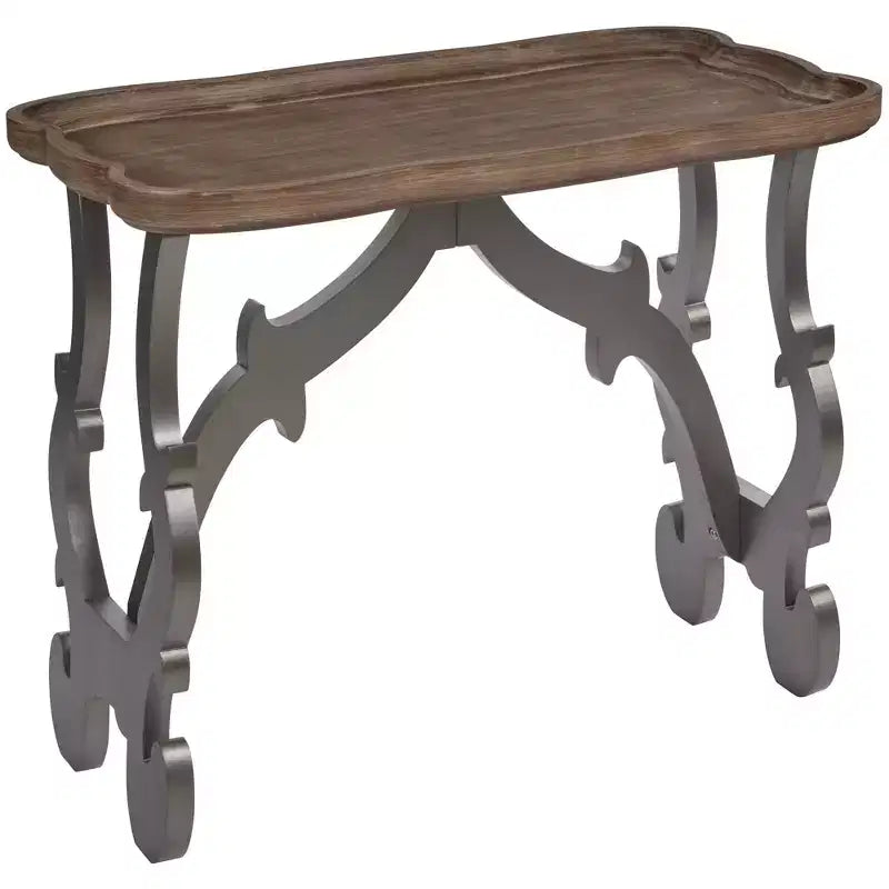 eHemco Ancient Style Coffee Table Side Table for Living Room, Black Legs and Natural Finish, Large