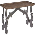 eHemco Ancient Style Coffee Table Side Table for Living Room, Black Legs and Natural Finish, Large