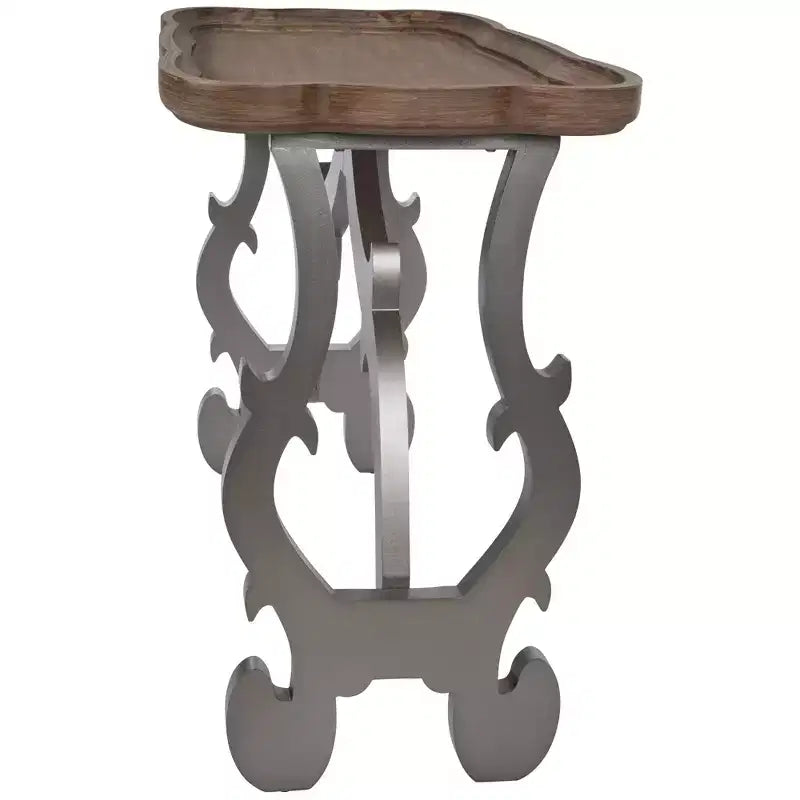 Table basse/d'appoint eHemco style ancien pour salon, pieds noirs et finition naturelle, grande