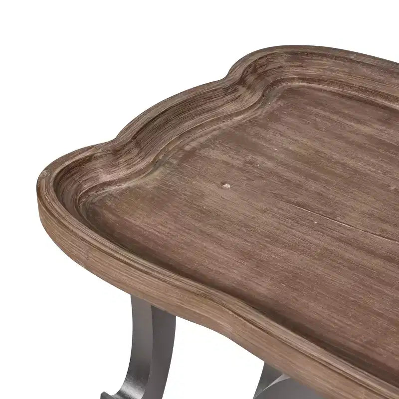 Table basse/d'appoint eHemco style ancien pour salon, pieds noirs et finition naturelle, grande