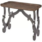 Table basse/d'appoint eHemco style ancien pour salon, pieds noirs et finition naturelle, grande