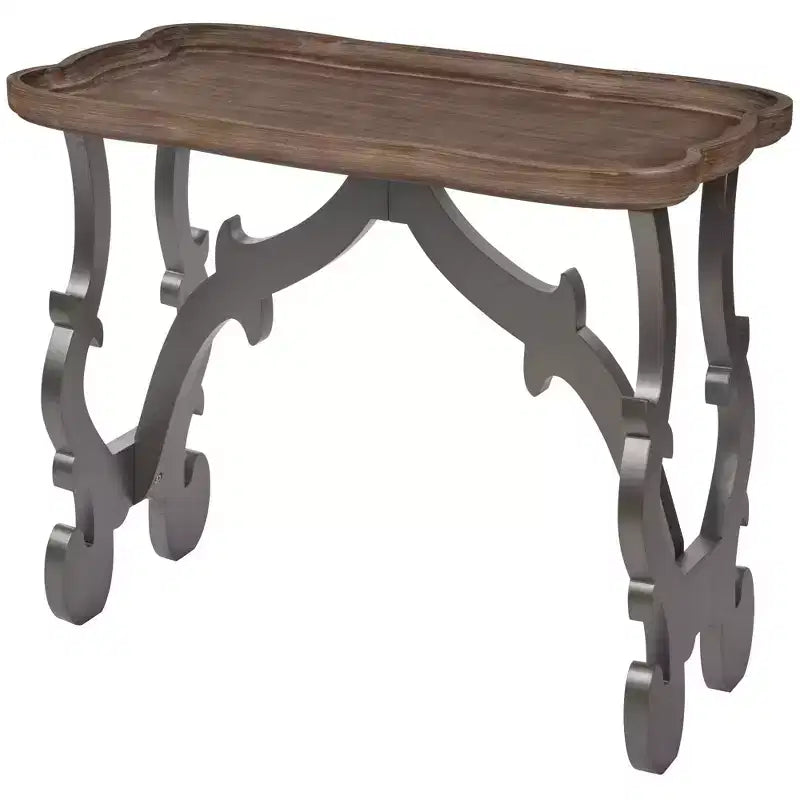 Table basse/d'appoint eHemco style ancien pour salon, pieds noirs et finition naturelle, grande