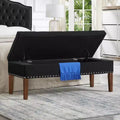 GDFStudio Peter Velvet Tufted Upholstered 48 Ottoman with Nail and Wood Legs