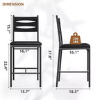 Tabourets de bar lot de 2/4, chaise de bar en similicuir avec dossier, coussin épais, tabourets de bar rembourrés hauteur comptoir avec repose-pieds pour îlot de cuisine