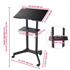 Yescom Pupitre roulant portable Bureau pour ordinateur portable mobile Lecture de présentation Bureau