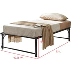 Kings Brand Furniture Cadre de Lit de Repos Moderne en Métal Taille Double avec Support de Matelas, Lit de Repos pour Salon, Chambre à Coucher, Chambre d'Invités, Bronze