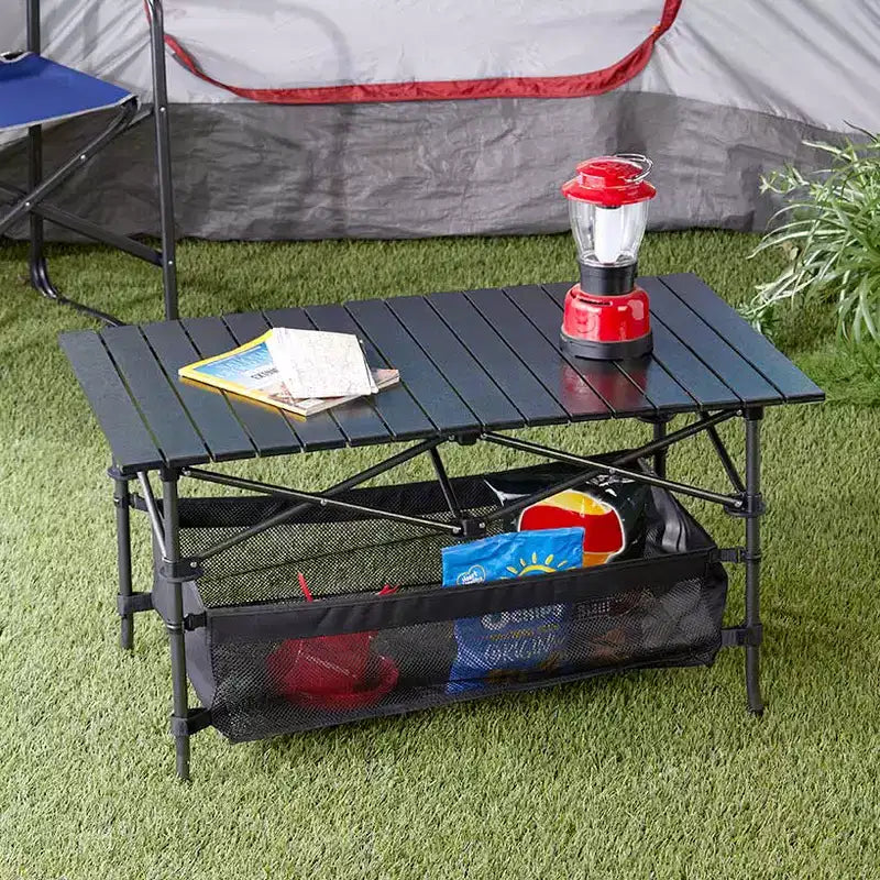 The Lakeside Collection Outdoor Portable Folding Camping Table With Storage Bag -