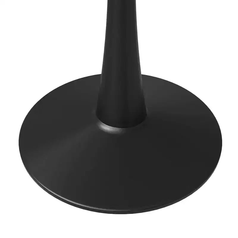 Table à manger ronde LeisureMod Bristol 40 – Plateau en pierre frittée, table d'appoint de café et piédestal en acier robuste noir pour la cuisine et les petits espaces
