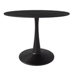 Table à manger ronde LeisureMod Bristol 40 – Plateau en pierre frittée, table d'appoint de café et piédestal en acier robuste noir pour la cuisine et les petits espaces