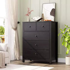 Garvee 5 Drawer Dresser for Bedroom, Modern Tall Dresser Organizer with Storage Drawers, Wooden Chests of Drawers for Bedroom, Entryway, Hallway