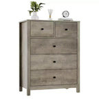 Commode à 5 tiroirs Garvee pour chambre à coucher, commode haute moderne avec tiroirs de rangement, commode en bois pour chambre à coucher, entrée, couloir