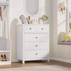 Commode à 5 tiroirs Garvee pour chambre à coucher, commode haute moderne avec tiroirs de rangement, commode en bois pour chambre à coucher, entrée, couloir