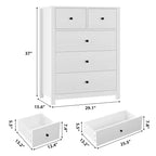 Commode à 5 tiroirs Garvee pour chambre à coucher, commode haute moderne avec tiroirs de rangement, commode en bois pour chambre à coucher, entrée, couloir