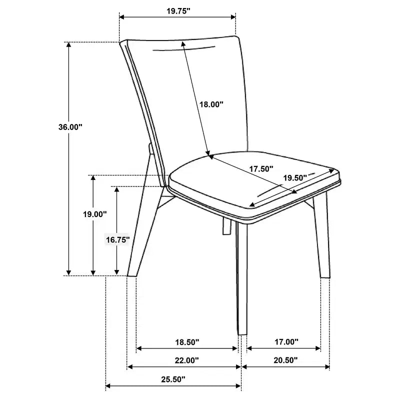 Chaises de salle à manger Astrid en tissu capitonné et en bois de GDFStudio (lot de 2)