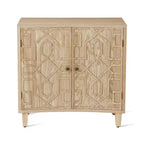 Christopher Knight Home Sonja Buffet d'appoint contemporain à motif géométrique avec étagères réglables et portes